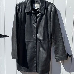 Nine West black leather jacket size L